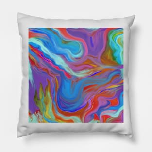 AGATE OIL PAINTING: MYSTERIOUS BLUES Pillow