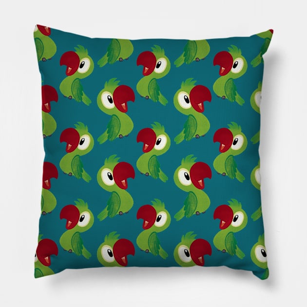 Bird Pattern, Parrot Pattern, Seamless Pattern Pillow by MarjanShop