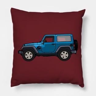 Jeep Wrangler Rubicon 2-door Blue Pillow