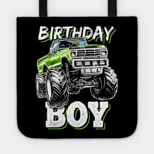 Birthday Boy Monster Truck Birthday Party For Boys Kids Tote