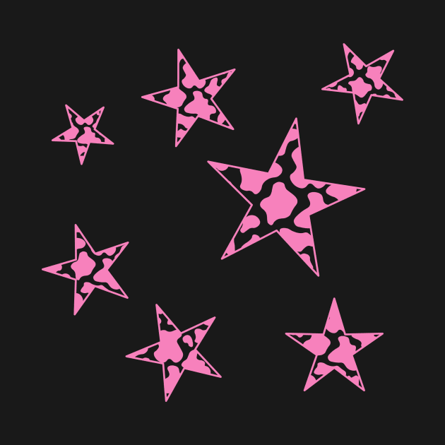 Pink Cow Print Stars by sydneyurban