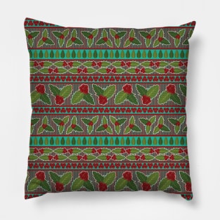 Holly Berries Pattern Pillow