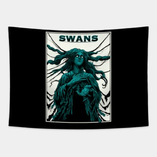 Girl swans Tapestry