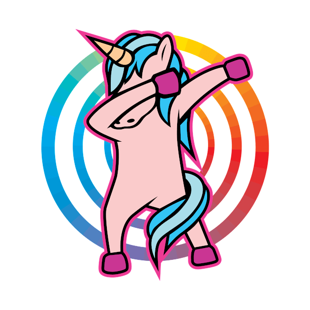 Dabbing Rainbow Unicorn by teevisionshop