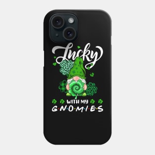 Happy St. Patrick's Day Leopard Tie Dye Shamrock Gnome Phone Case