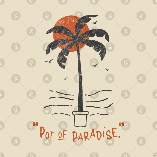 Pot of Paradise Retro Tropica Palm Tree Beach Vibes by Fitastic