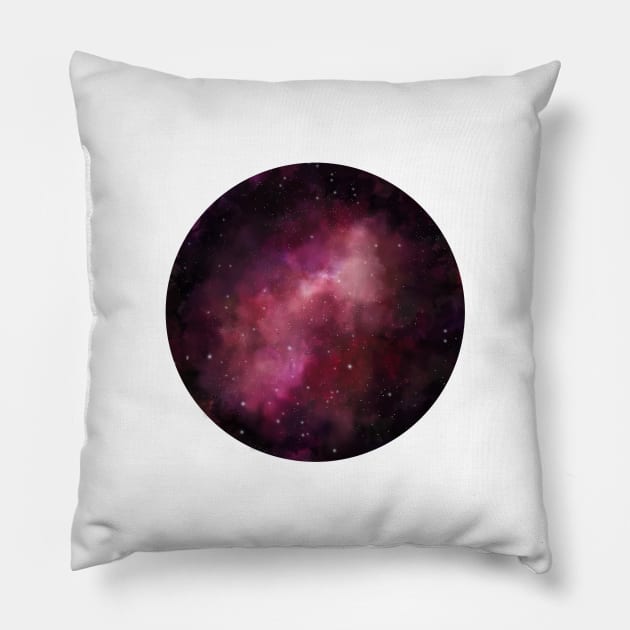 Pink galaxy Pillow by RosanneCreates