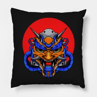 Oni Mecha Colorful Pillow