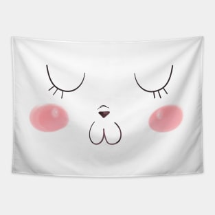 Cute bubbling Bunny with blushing cheeks Tapestry