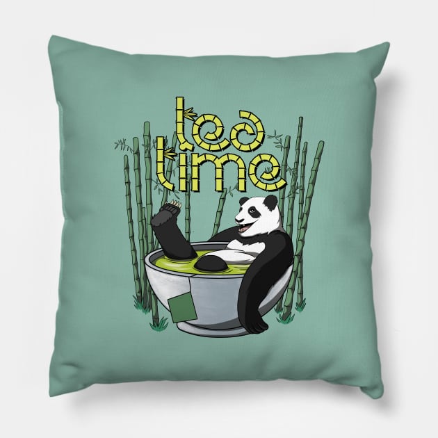 Tea Time Panda Pillow by TMBTM