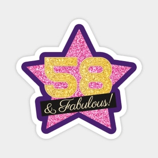 58th Birthday Gifts Women Fabulous - Pink Gold Magnet