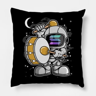 Astronaut Drummer Solana SOL Coin To The Moon Crypto Token Cryptocurrency Blockchain Wallet Birthday Gift For Men Women Kids Pillow