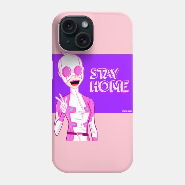 Gwen-pool stay home advice Phone Case by jorge_lebeau