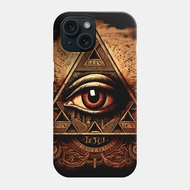 illuminati-inspired, eye Phone Case by Buff Geeks Art