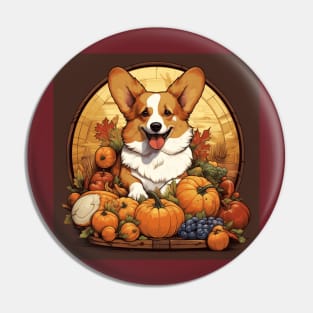 Thanksgiving Corgi Pin