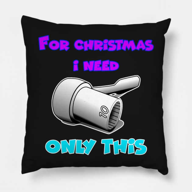 Merry chrismas, car guy, car enthusiast merry chrismas, happy holidays, 10mm socket wrench  (5) Pillow by CarEnthusast