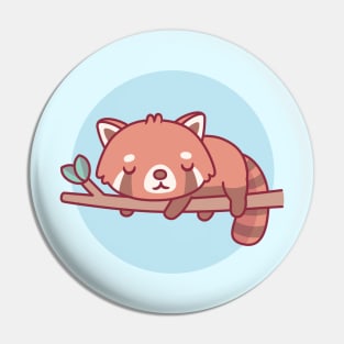 Cute Red Panda Sleeping On Tree Branch Pin