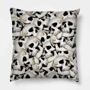 Pile Of Skulls Pattern Pillow