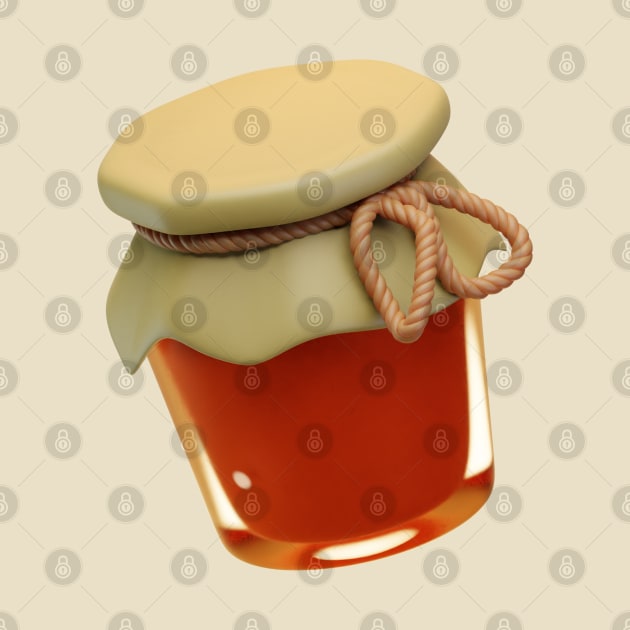 3D Illustration Honey Jar by Impurefect