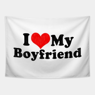 I Love My Boyfriend Valentine's Day Tapestry