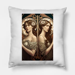 Artemis & Callisto - Art Nouveau Pillow