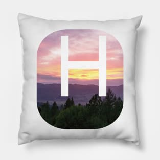 Initial H Sunset Photograph Pillow