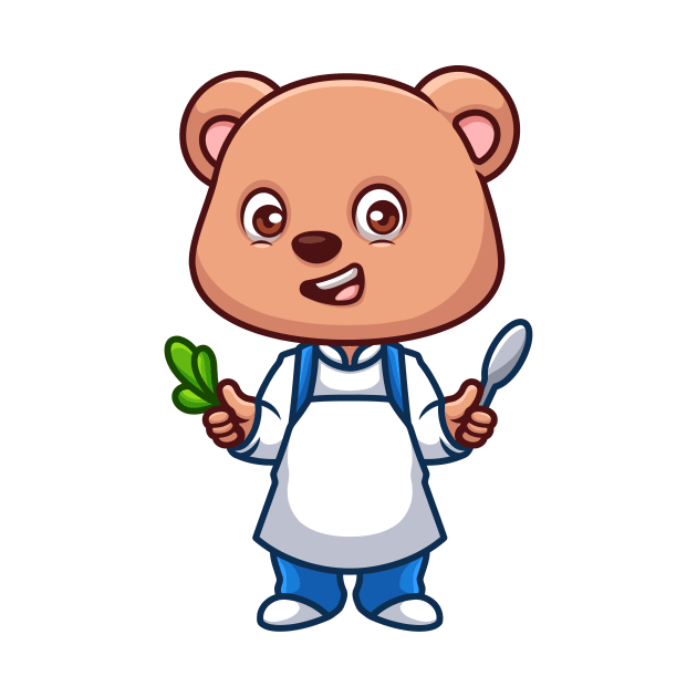 Chef Bear Cute Cartoon by GumregaStd