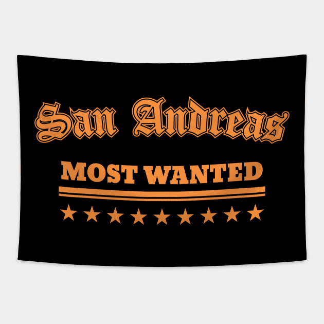 GTA SAN ANDREAS MOST WANTED RETRO Tapestry by VISUALUV