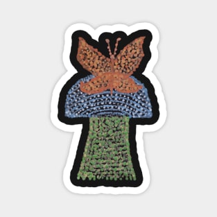 Mushroom and Butterfly Magnet