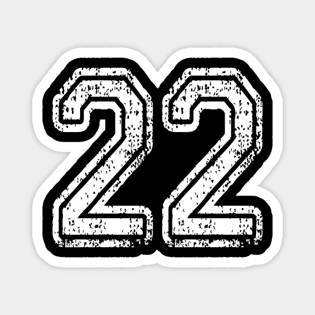 Number 22 Grungy in white Magnet by Sterling