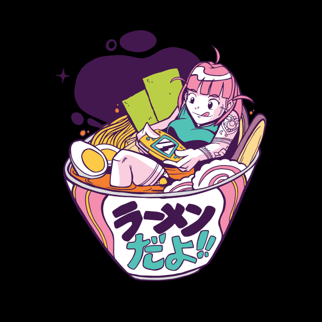 Ramen Gamer Girl Anime Gift Idea Birthday Manga Girl by Popculture Tee Collection