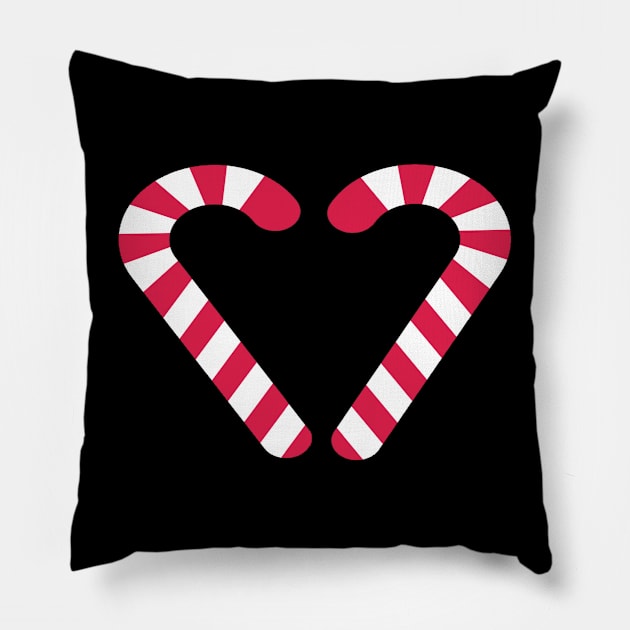 Candy Cane Heart | Candy Cane Design | Christmas Clothes Pillow by The Print Palace