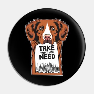 Toller Nova Scotia Duck Tolling Retriever Biting A Paper Of Choice Pin