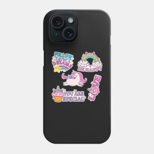 Cute Unicorn Be Happy You Are Special Love Follow Your Dreams Rainbow Stars Funny Phone Case