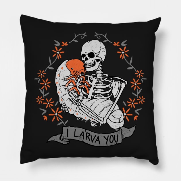 I Larva You Pillow by Hillary White Rabbit