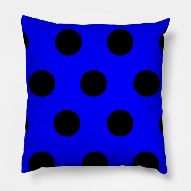 Polka Dot Blue Pillow by dhuffines