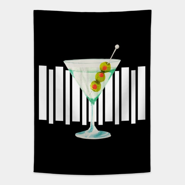 Cheers! Martini Tapestry by TJWDraws