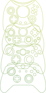 Xbox Controller Evolution (Green Lines) Magnet