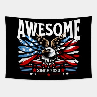 Awesome Since 2020 - Patriotic American Eagle Tapestry