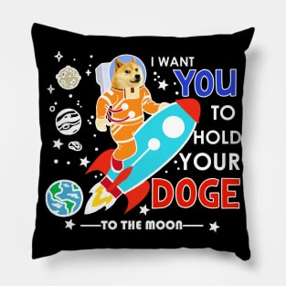 DogeCoin to The Moon Funny Mining Shiba Coin Mars Astronaut Pillow