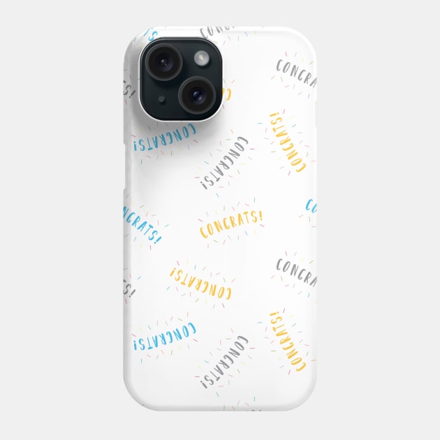 Congrats Pattern Phone Case by TheMoodyDecor