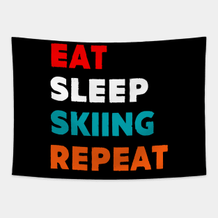 Eat Sleep Skiing Repeat Tapestry