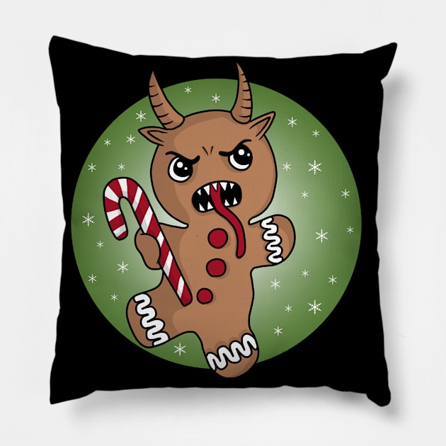 Gingerbread Krampus Pillow by valentinahramov