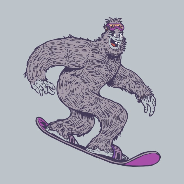 Funny Snowboarding Sasquatch Yeti by SLAG_Creative