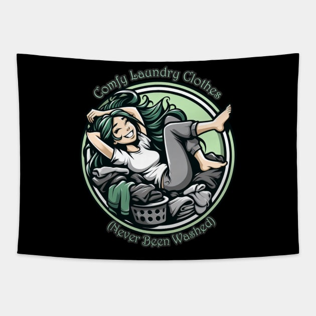 Comfy Laundry Clothes Tapestry by CharmingChomp