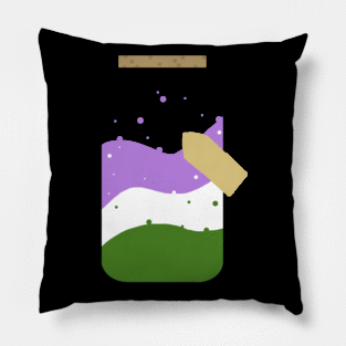 genderqueer pride jar Pillow