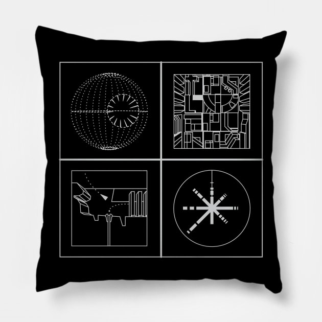 Giant Death Ray Spaceship - The Plan Pillow by DeepSpaceDives