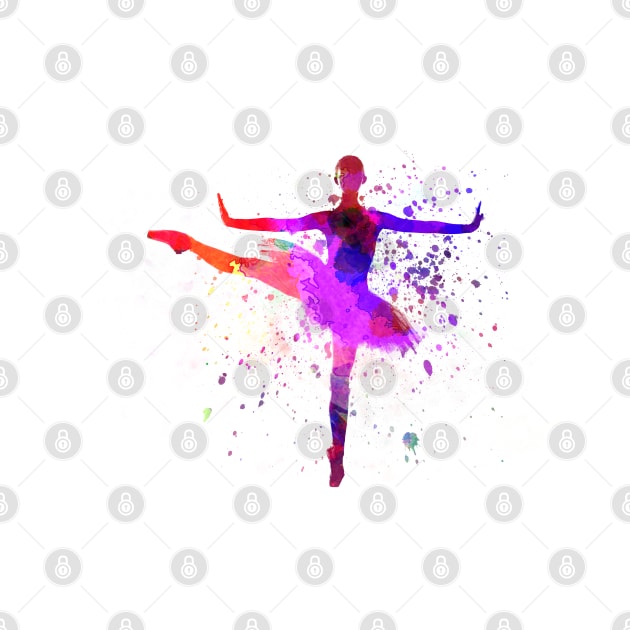 Classical ballet girl in watercolor by PaulrommerArt