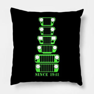 Jeep Grills Lime Green Logo Pillow