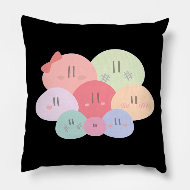 Dango Daikazoku Pillow by eldridgejacqueline